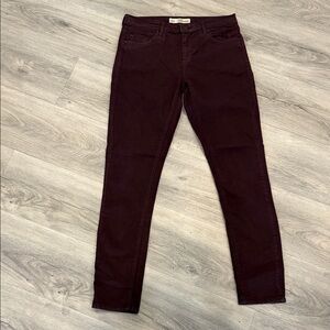 Topshop Women's Skinny Jeans in Deep Burgundy size 28